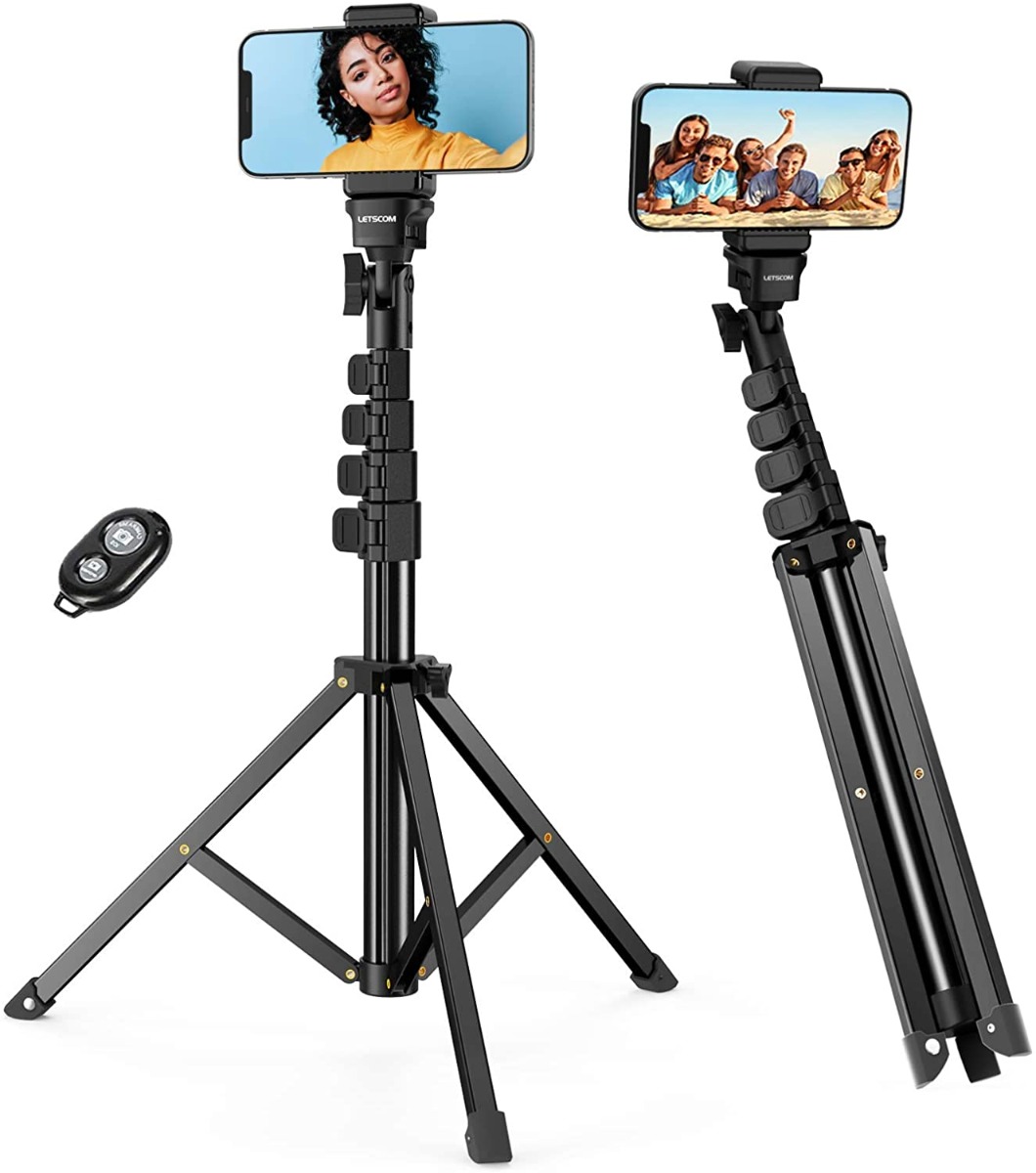 65-inch Extendable Stick Tripod Stand with Holder