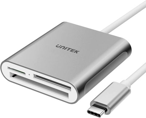 USB C SD Card Reader, Unitek Aluminum 3-Slot USB 3.0 Type-C Flash Memory Card Reader 