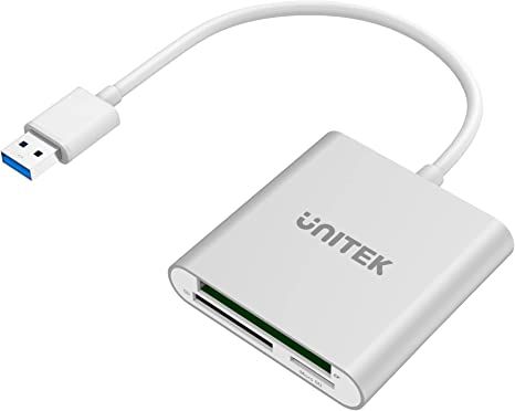 USB-A 3.0 CF Slot, SD Card Reader, Micro SD Slot - Unitek Aluminum 3-Slot USB 3.0 Flash Memory Card Reader 