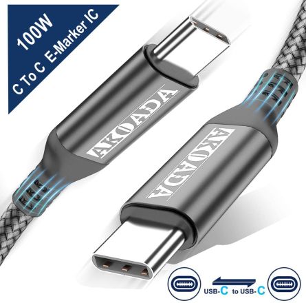AkoaDa USB-C to USB-C 100W Cable 10ft.