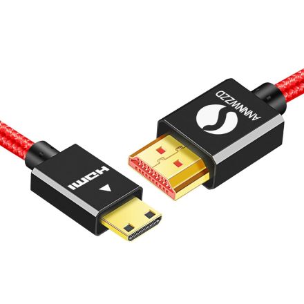 LinkinPerk Mini HDMI to HDMI Cable High-Speed Mini-HDMI Supports Full 1080P Ethernet 3D and Audio Return (6ft)