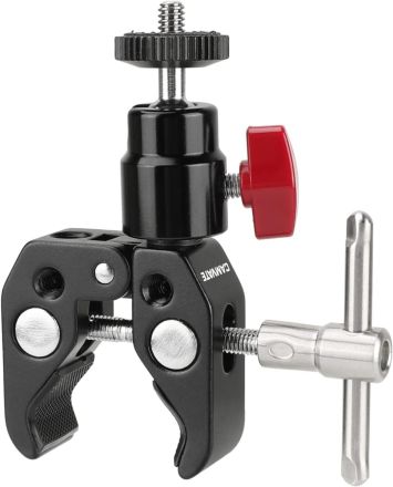AMVATE Super Clamp Articulated Mini Ball Head with 1/4"-20 Thread Hole