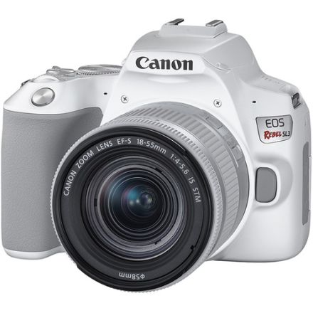 Canon EOS Rebel SL3 with 18-55mm lens - White