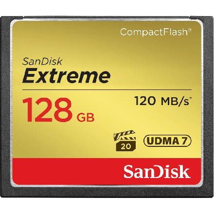 Sandisk Extreme 128GB Compact Flash 120MB/s Read, 85MB/s Write