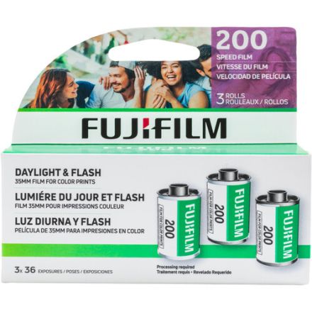 FUJIFILM 200 Color Negative Film (35mm Roll Film, 36 Exposures, 3-Pack)