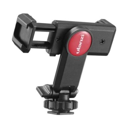 ULANZI Universal Phone Tripod Mount with Cold Shoe Mount, Rotated Cell Phone Clamp Holder