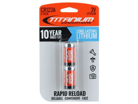 Titanium Innovations CR123A Lithium Battery, 2-Pack